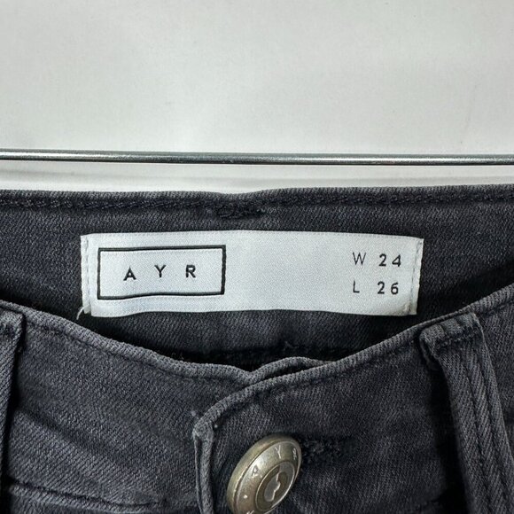 AYR The Riser Jet Black Skinny Jeans 24 x 26 #7948 - Picture 7 of 12